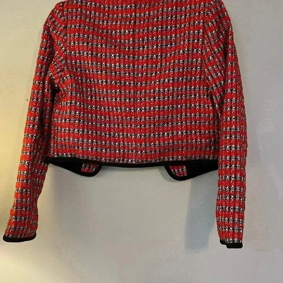 H&M Textured Weaved Jacket SX Holiday Red - Picture 4 of 10